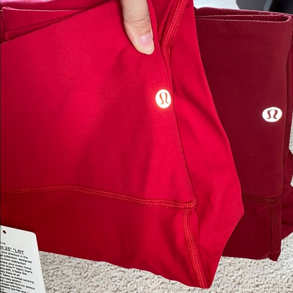 Lululemon Align Dark Red/Dark Sport Red Comparison
